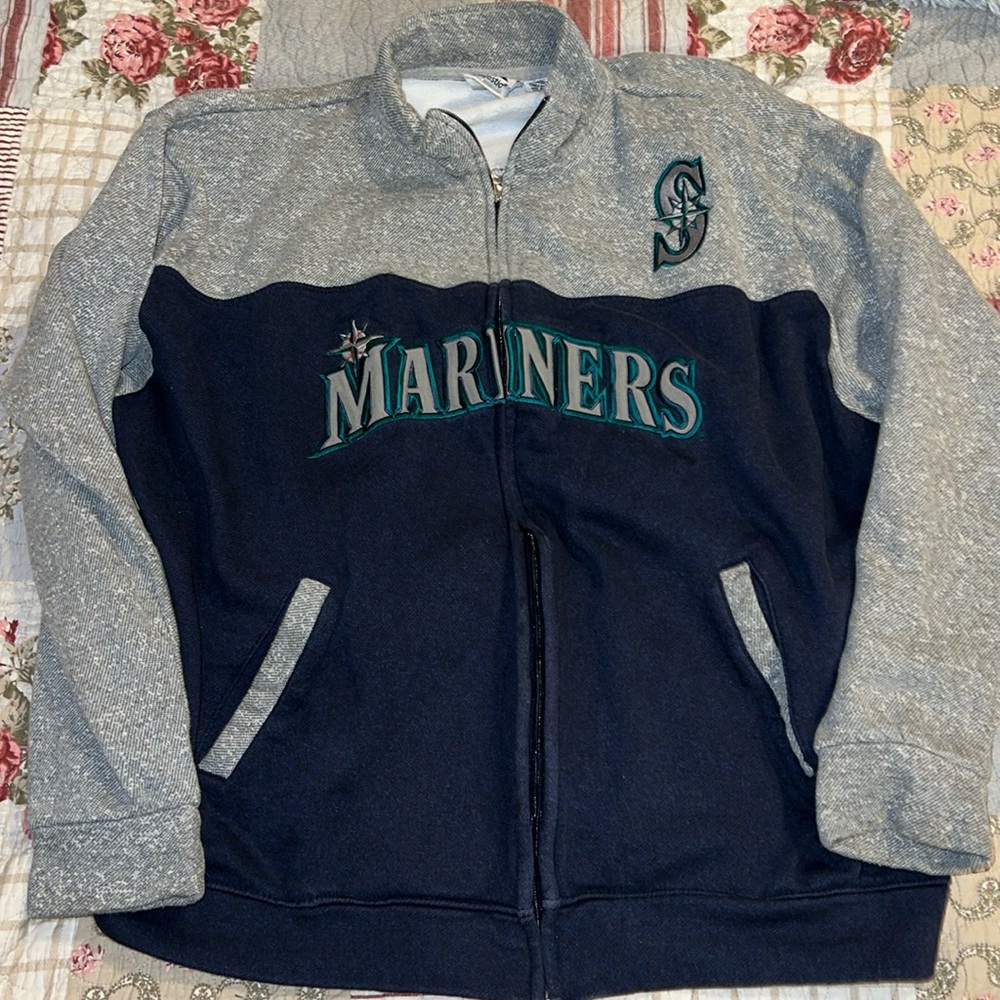 90s Seattle Mariners Majestic zip up embroidered sweatshirt 2XL